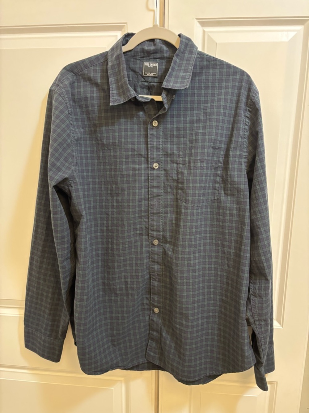 Todd Snyder Blue/ Green Plaid Button-Down Shirt